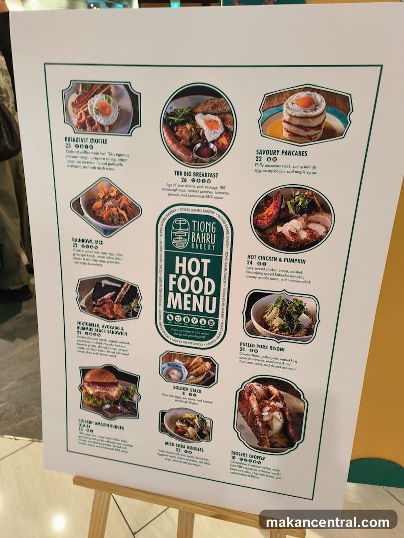 TIONG BAHRU BAKERY HOT FOOD MENU