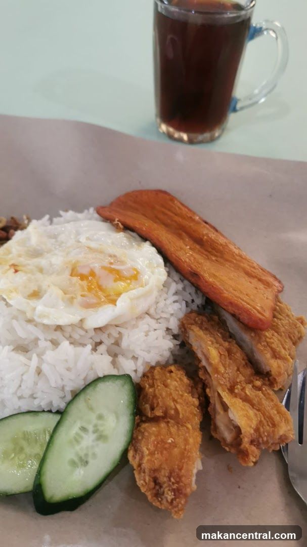 Nasi Lemak with Fried Chicken