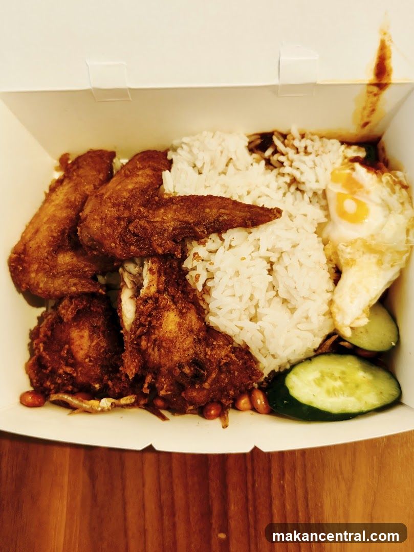 Nasi Lemak with Fried Chicken