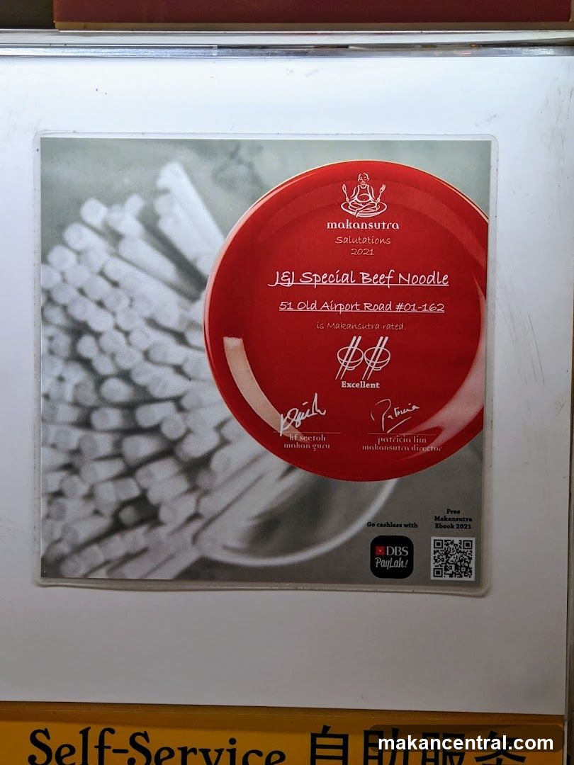 J&J Special Beef Noodle Makansutra Rating