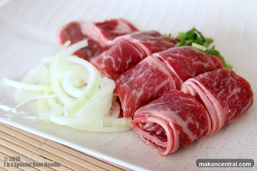 Raw Beef Slices with Onions