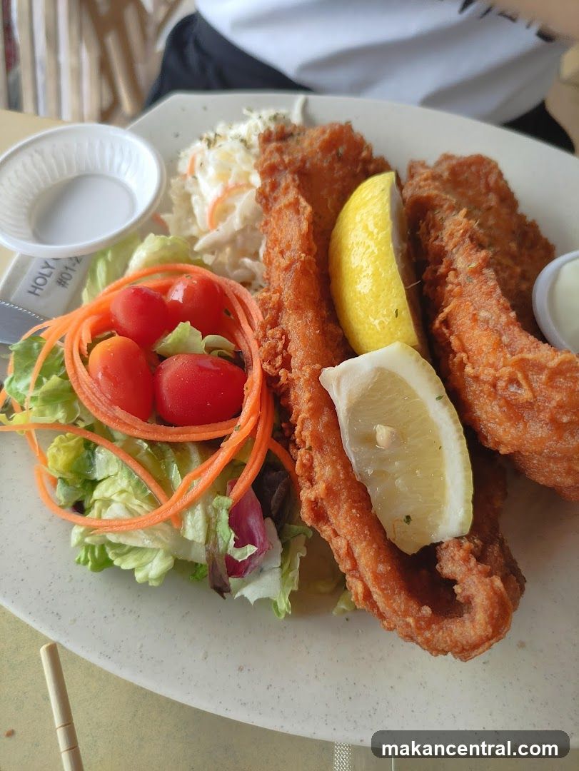 Fried Fish with Salad