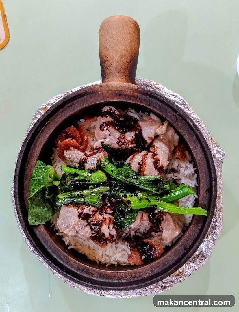 Claypot Rice with Roasted Meats and Greens