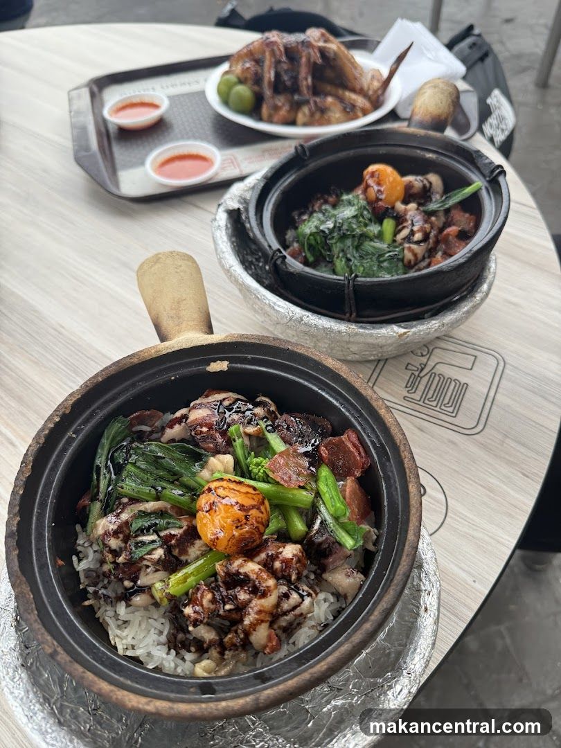 Claypot Rice and Roasted Chicken Wings