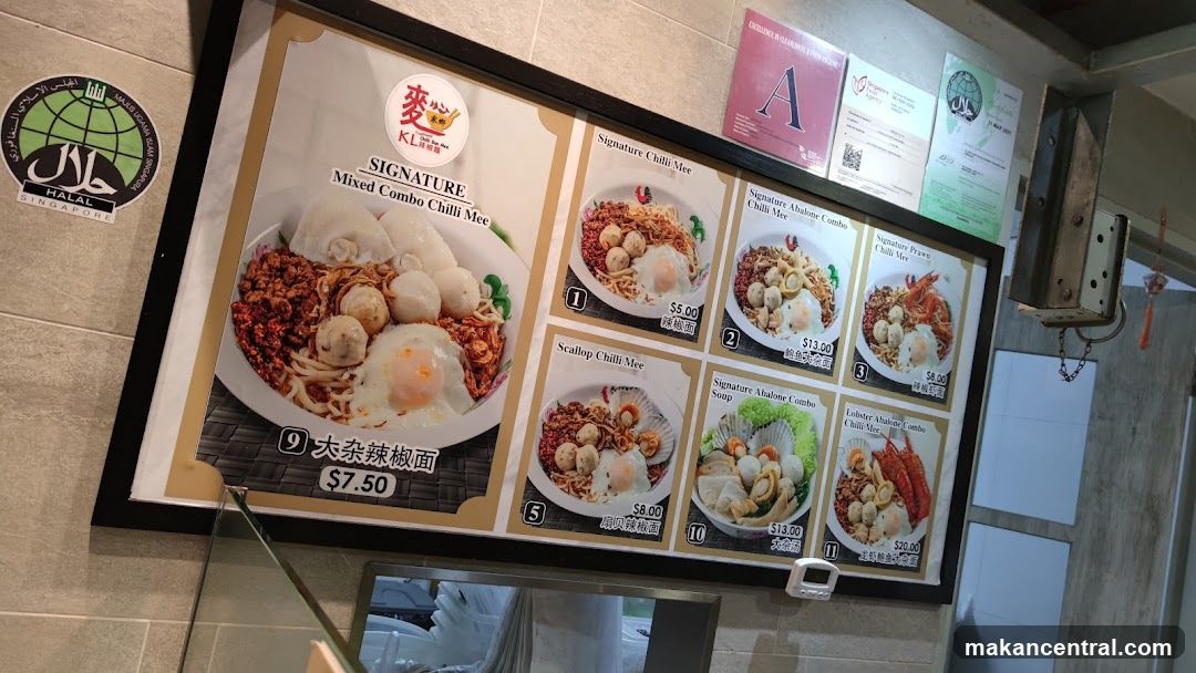 KL Chilli Mee Menu