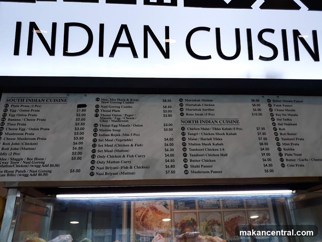 Indian Cuisine Menu