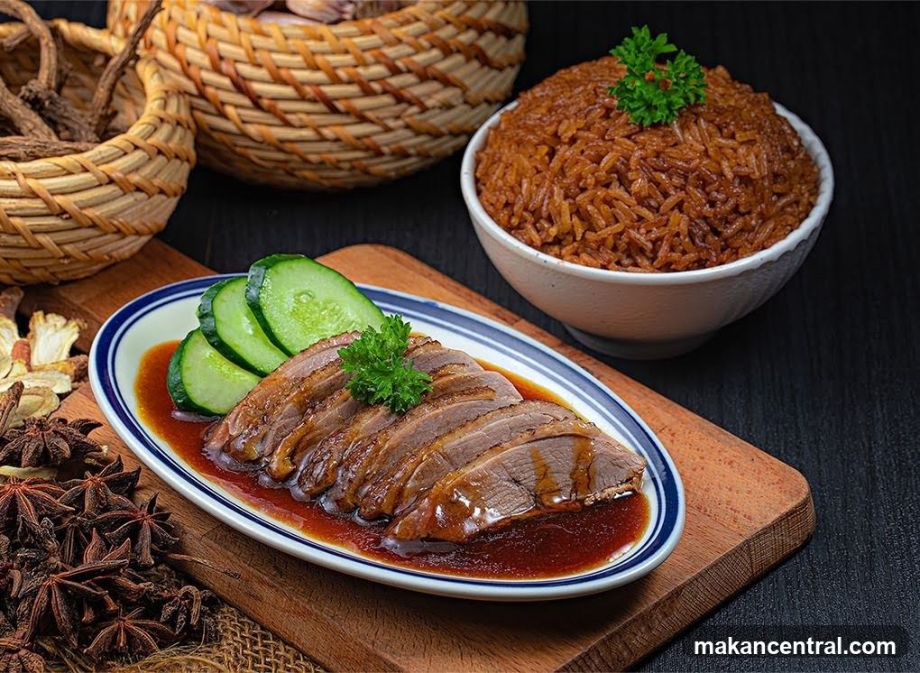 Sliced Duck with Rice and Cucumber