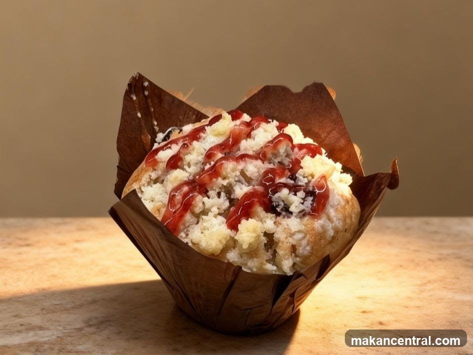 Muffin with Crumble and Drizzle
