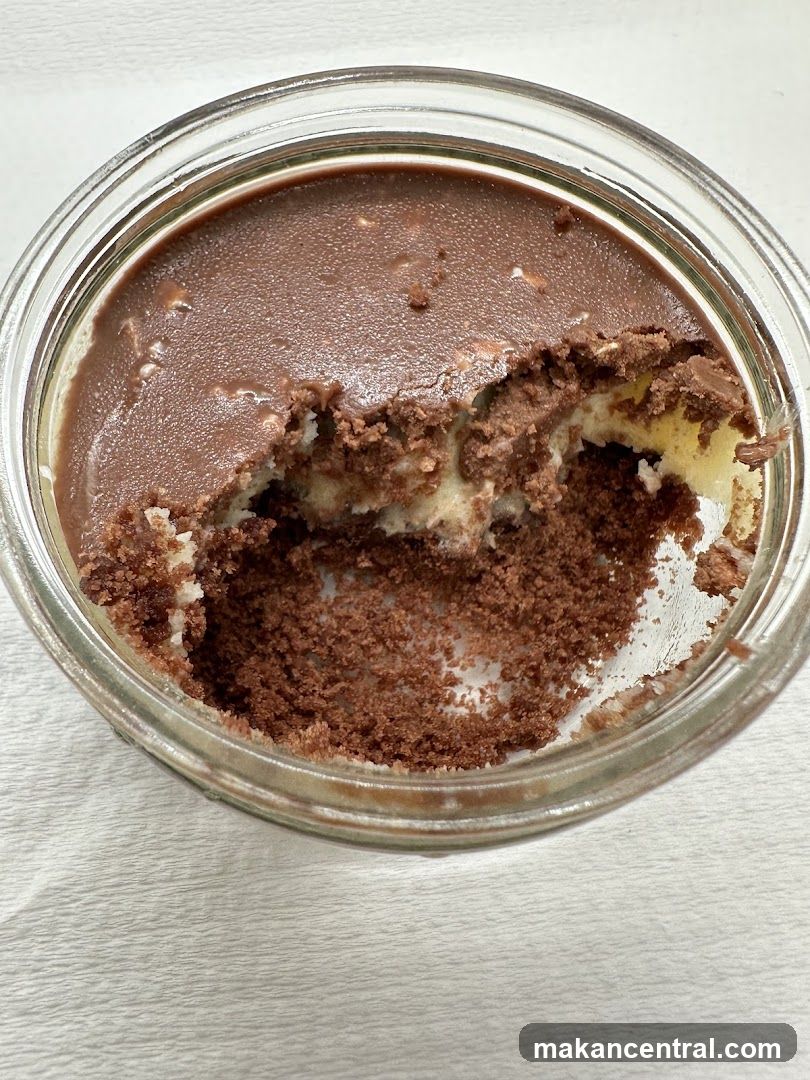 Chocolate dessert in a jar