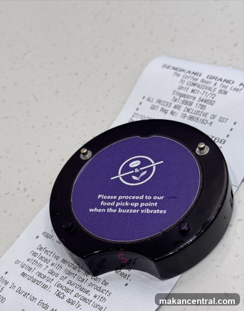 Food Buzzer and Receipt