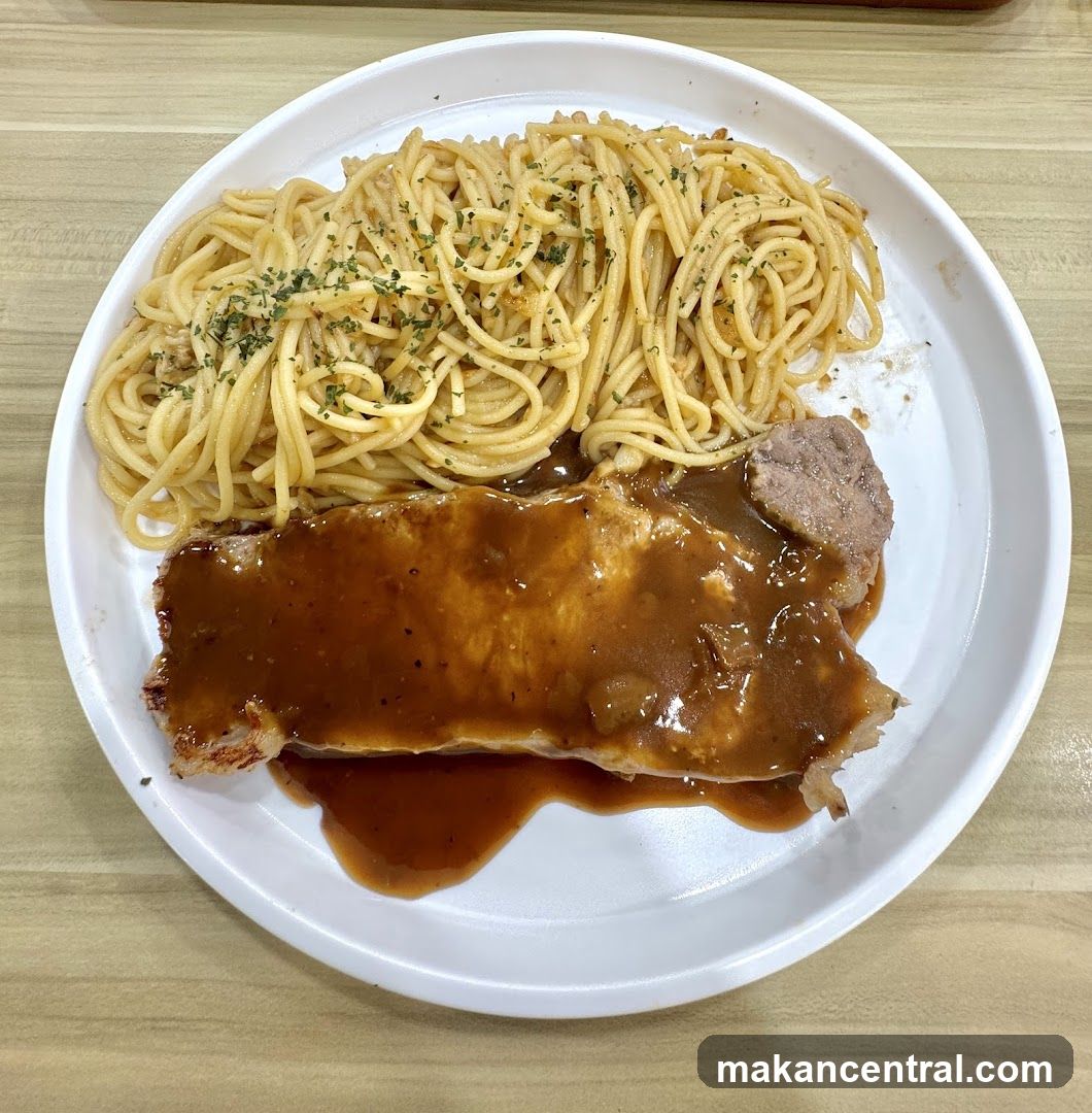 Pork Chop with Spaghetti