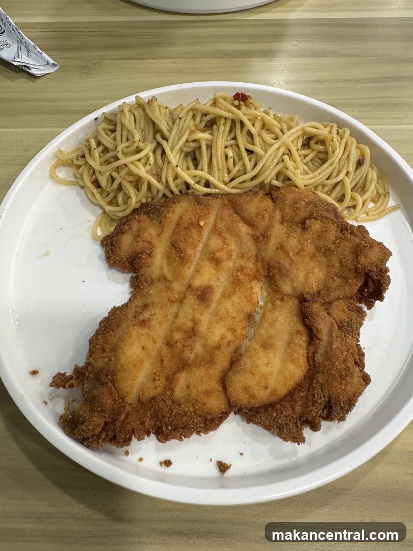 Breaded Chicken with Spaghetti