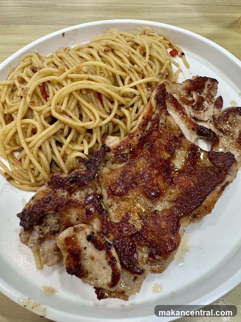 Grilled Chicken with Spaghetti