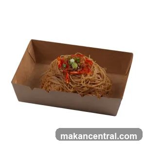 Noodles in a takeout container