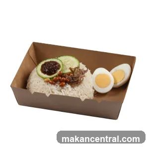 Nasi Lemak in a takeaway box