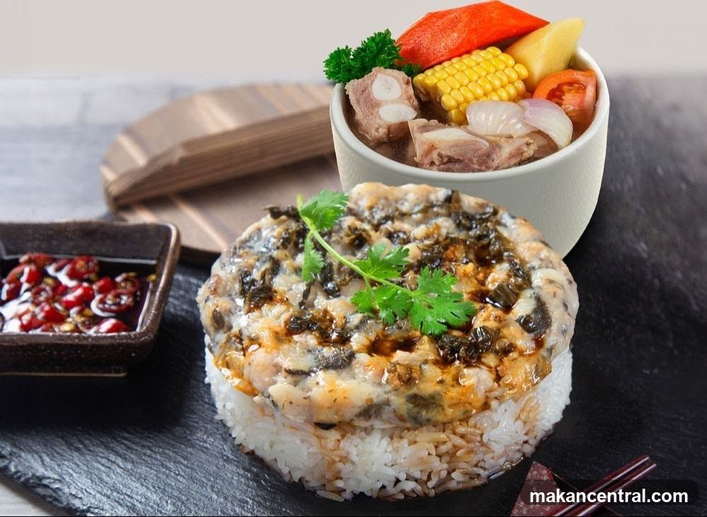 Steamed Rice with Toppings and Soup