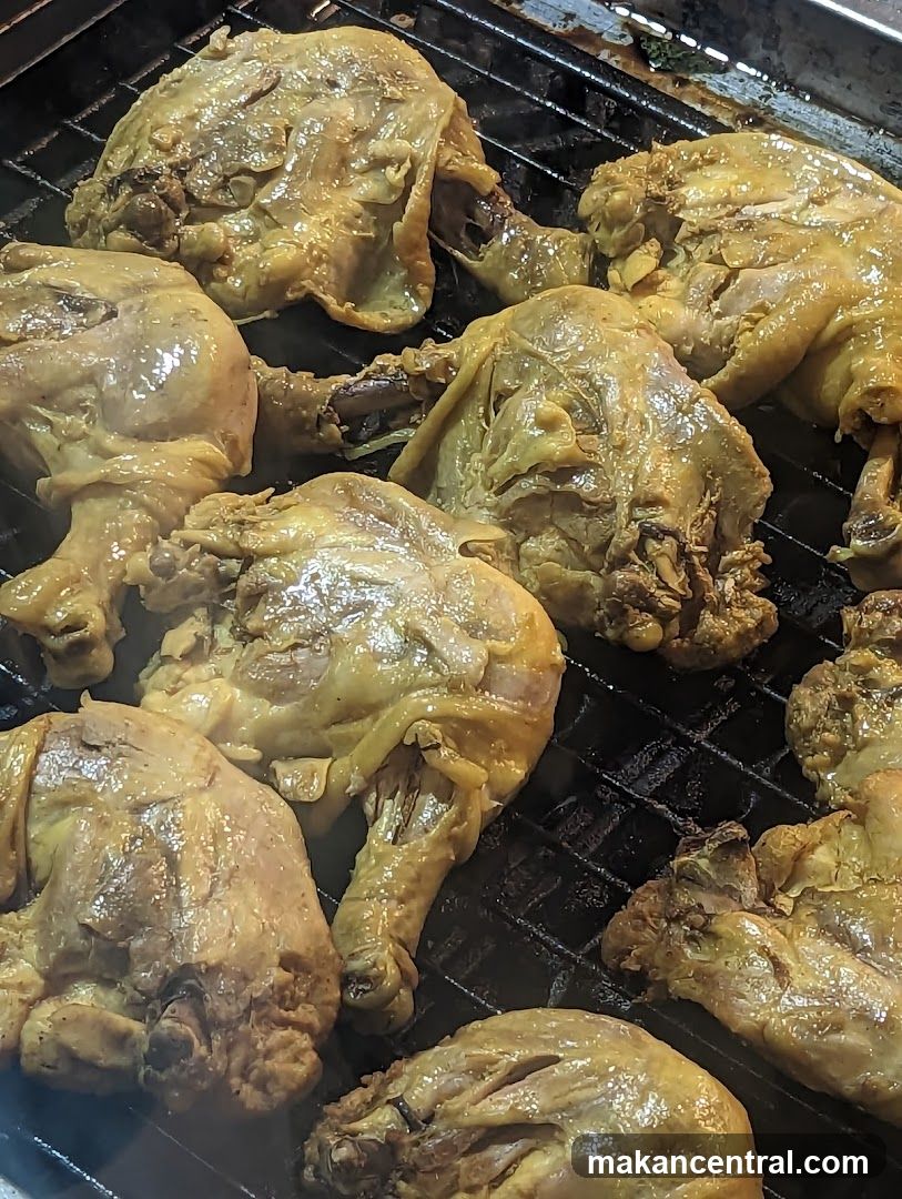Cooked Chicken Pieces on a Grill