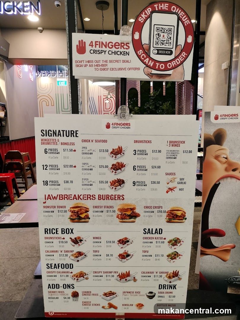 4 Fingers Crispy Chicken Menu