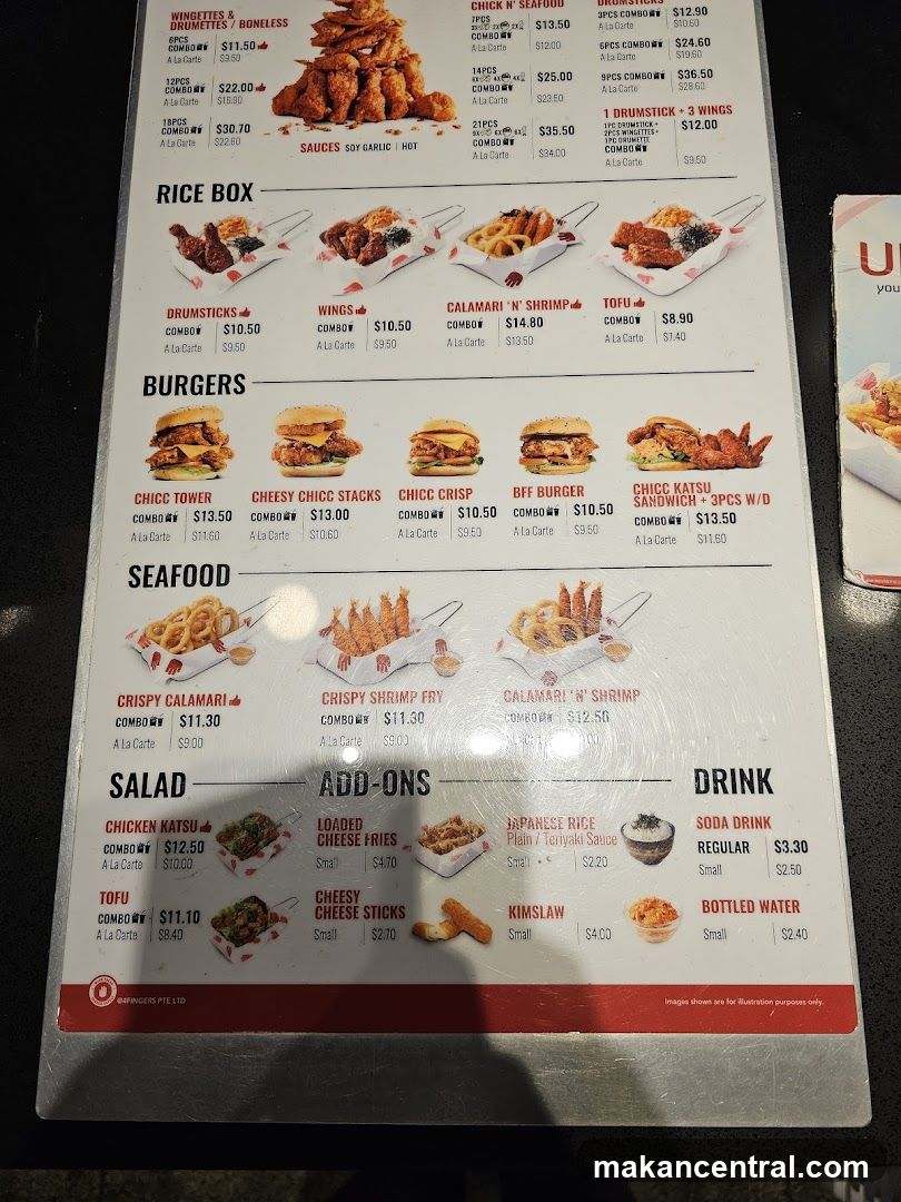 Fingers Menu