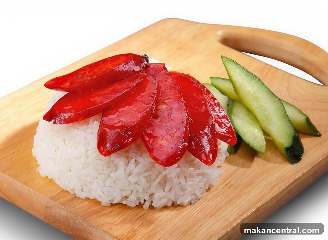 Char Siu Rice with Cucumber Slices