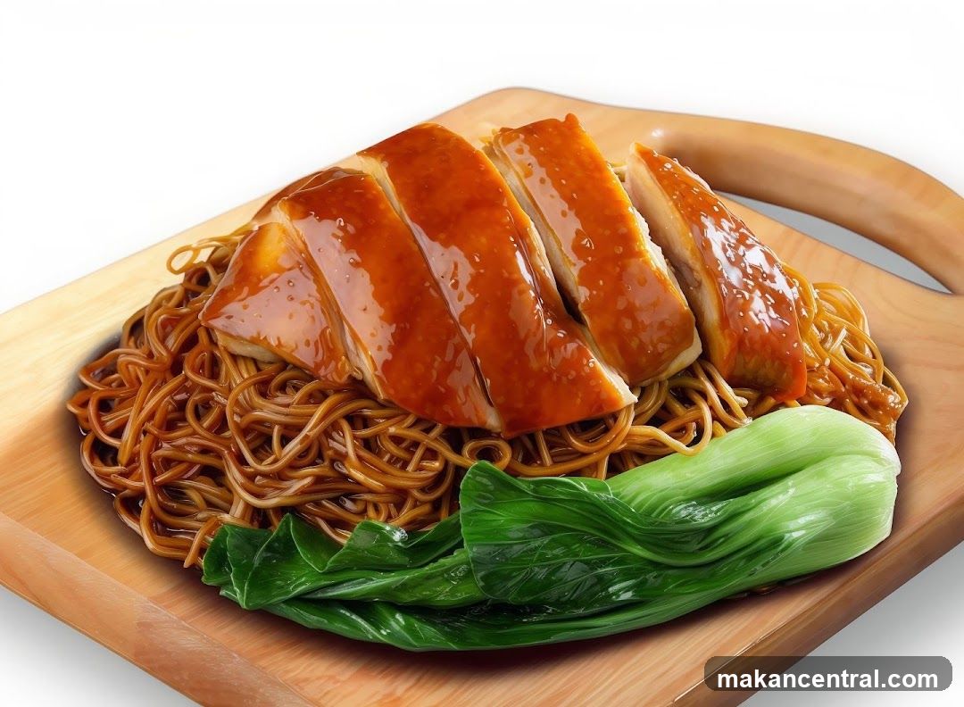 Noodles with Sliced Chicken and Bok Choy