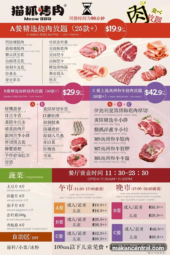 Meow BBQ Menu