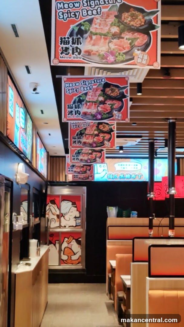 Restaurant Interior with Food Advertisements