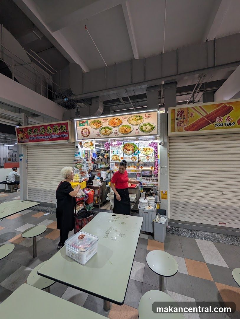 Food Stall with Menu and Staff