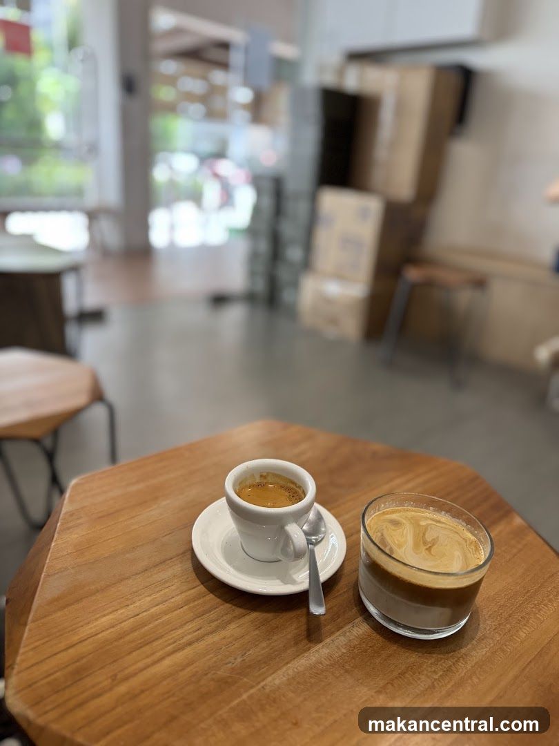 Coffee drinks on a table