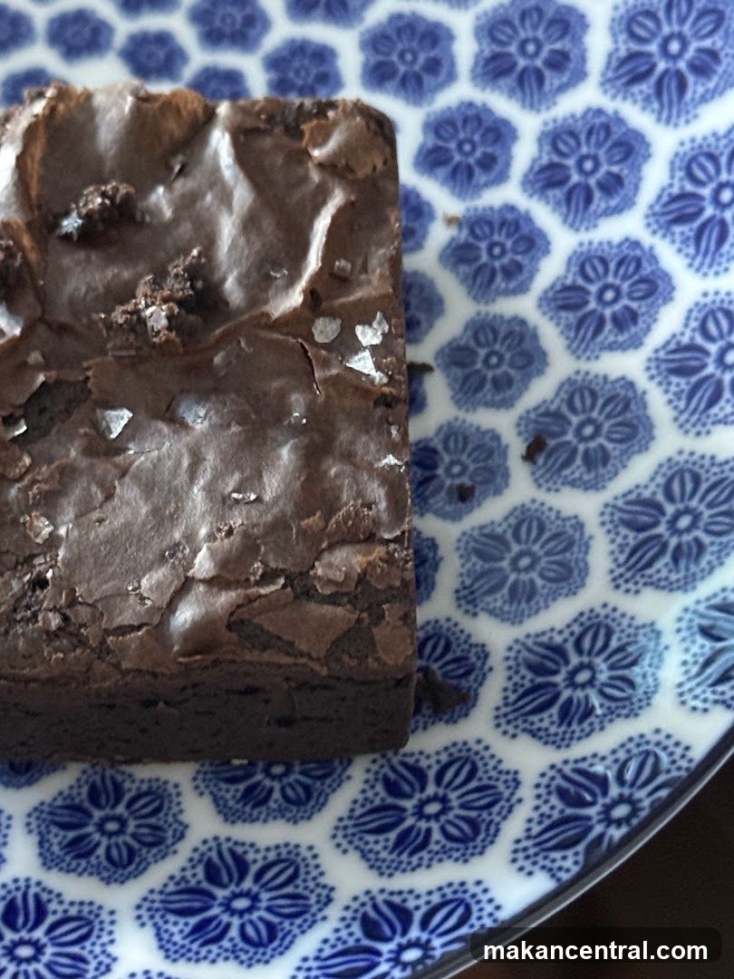 Brownie on a patterned plate
