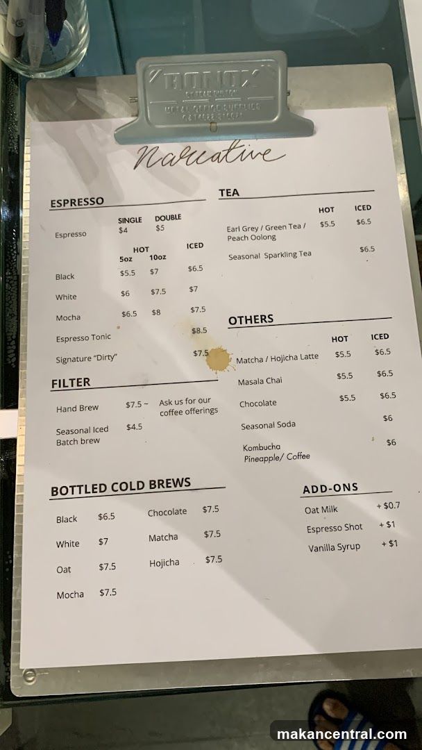 Narcative Menu
