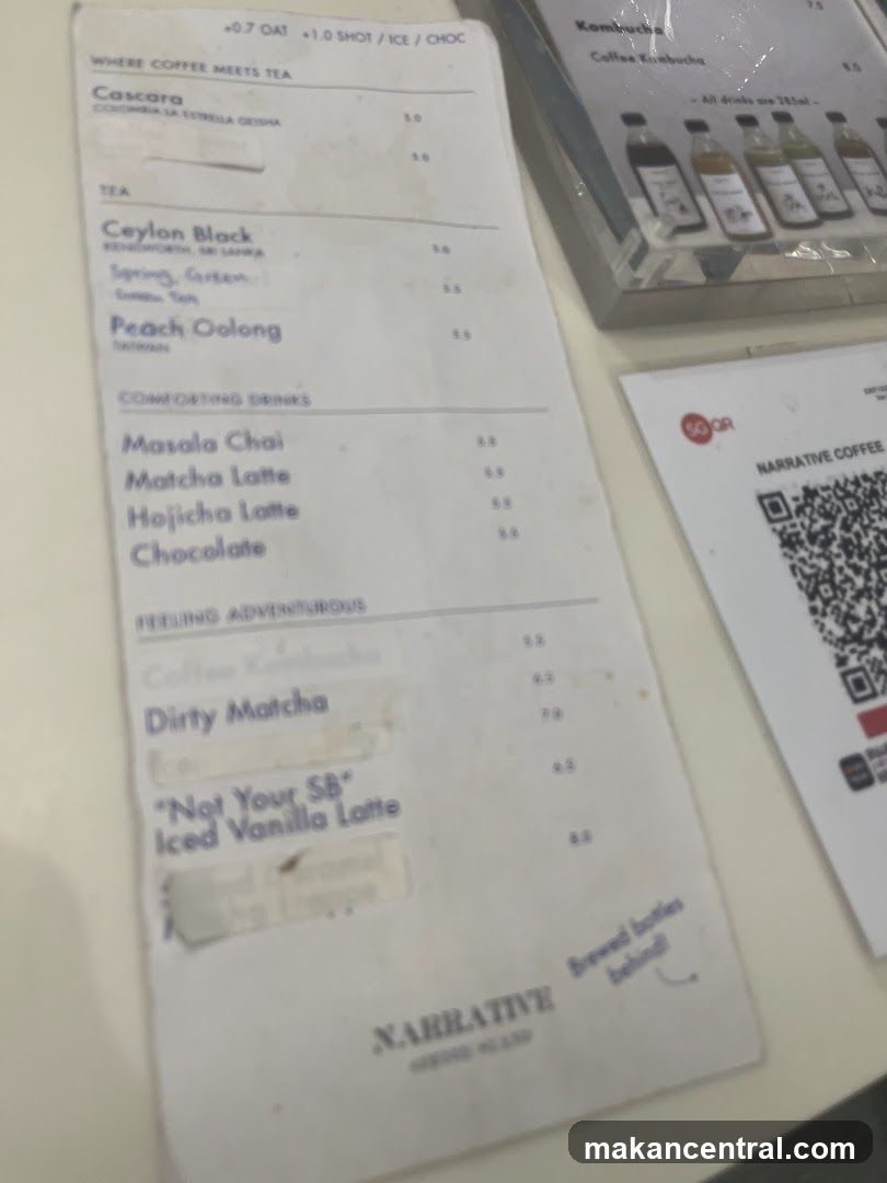 Narrative Coffee Menu