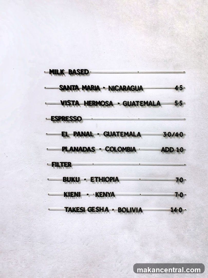 Coffee Menu
