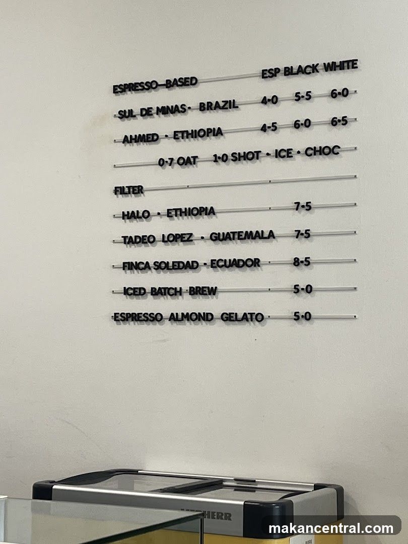 Coffee Menu