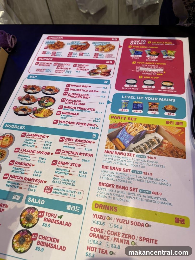 Korean Food Menu