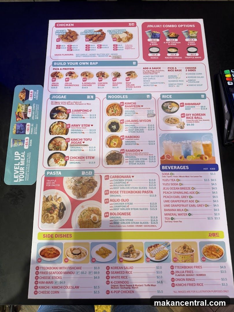 JINJJA!! Menu