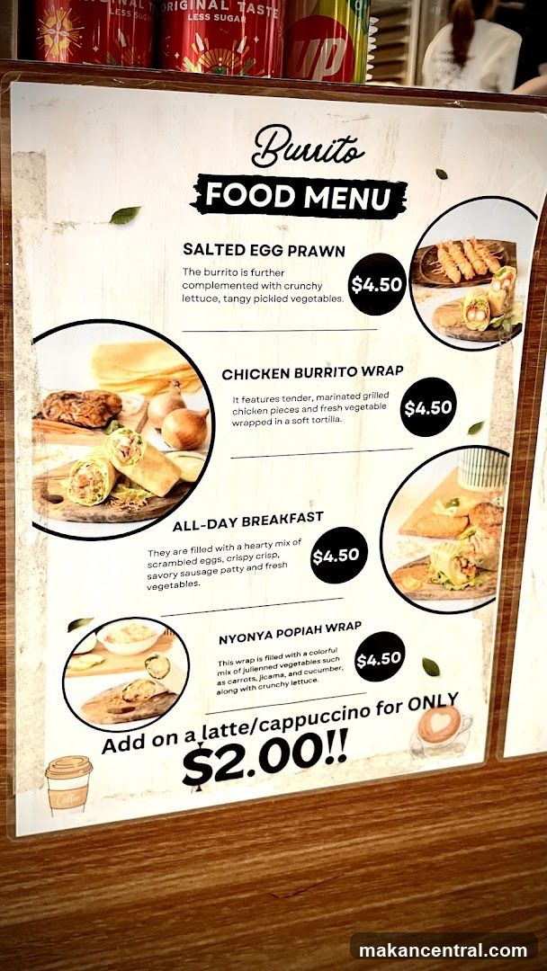 Burrito Food Menu