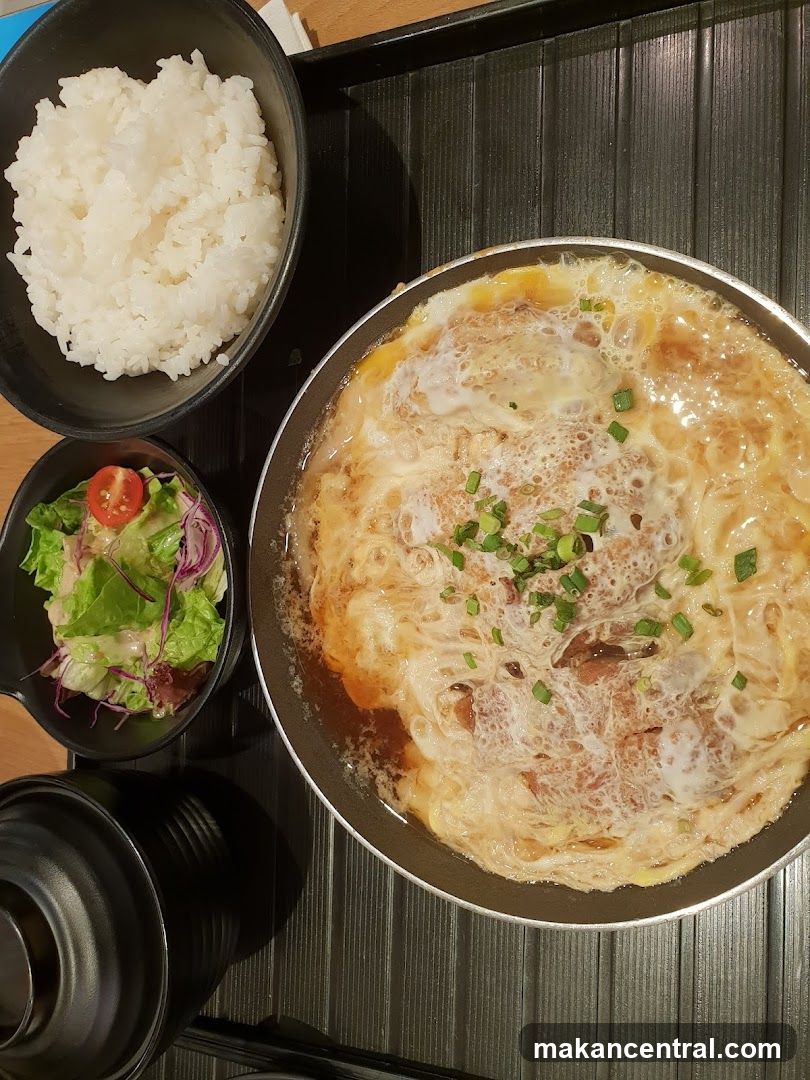 Oyakodon with Rice and Salad