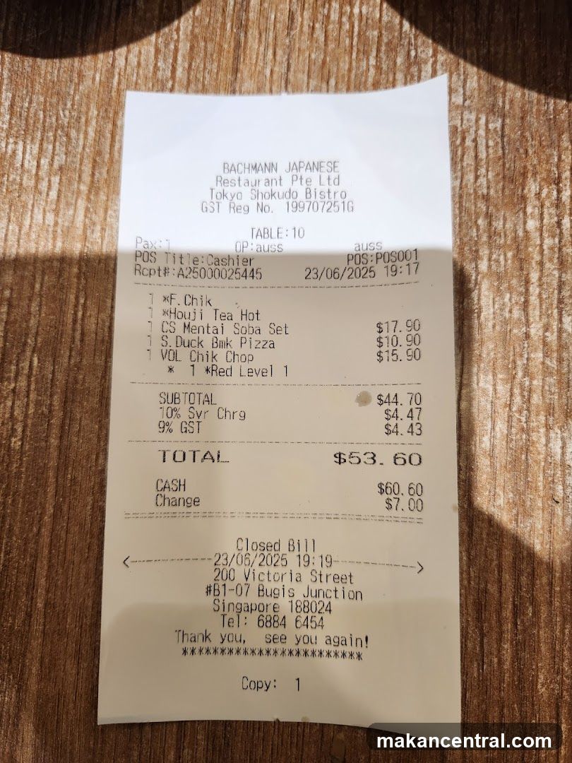 Restaurant Receipt