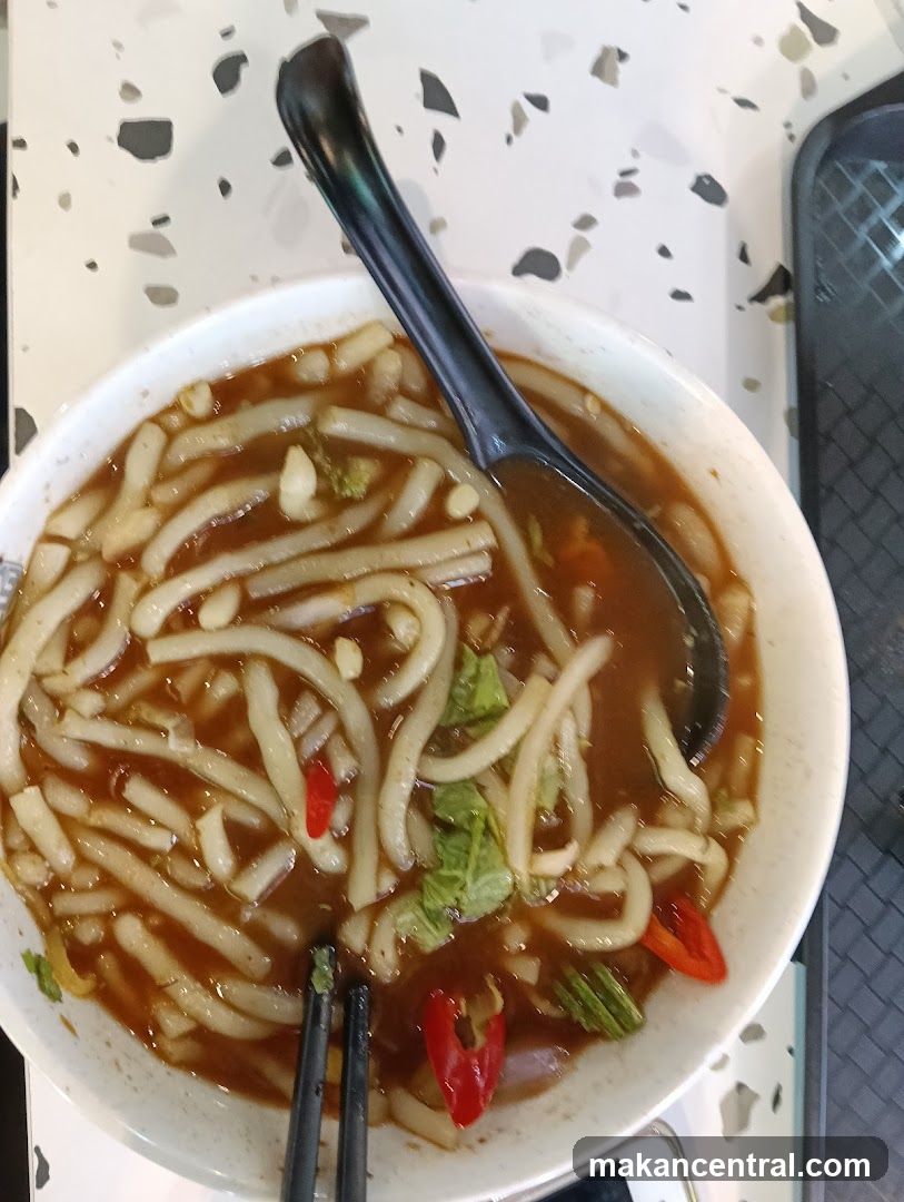 Noodle Soup with Chili and Greens