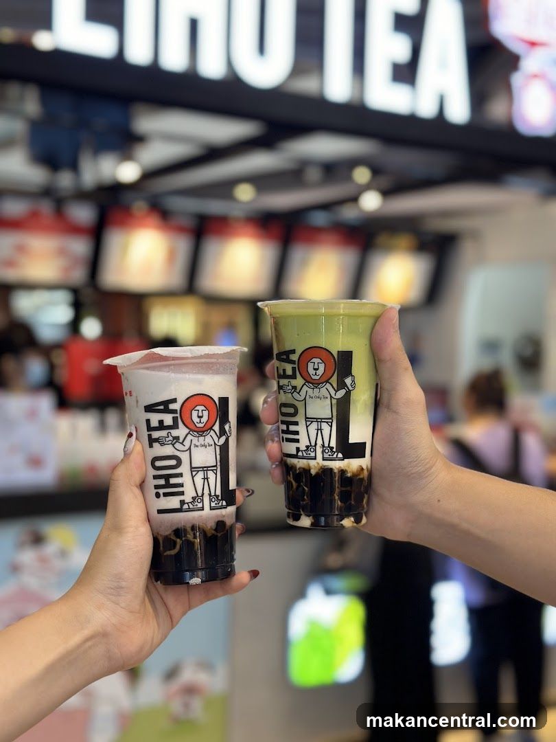 Two bubble tea drinks