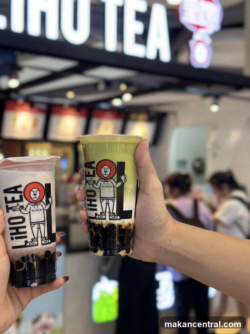 Two bubble tea drinks