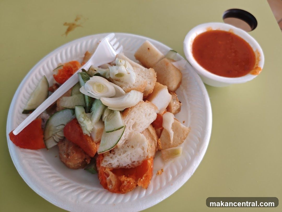 Plate of Food with Dipping Sauce