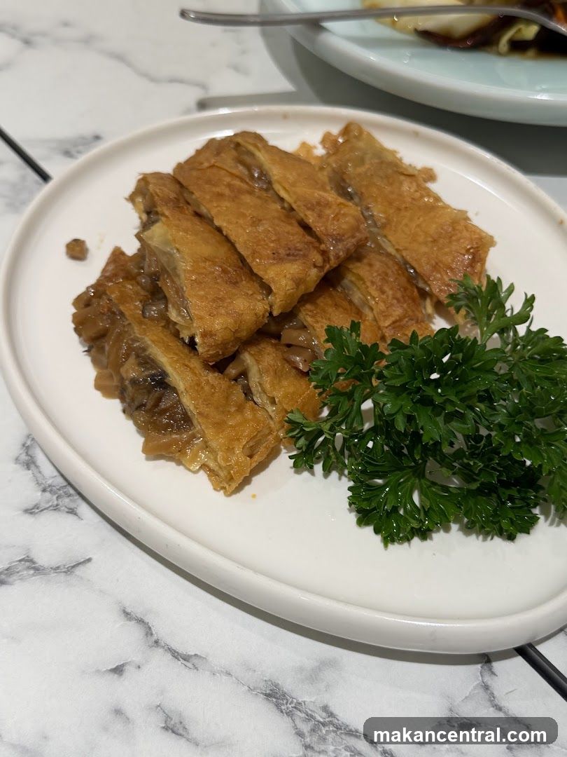 Fried Spring Rolls with Parsley Garnish
