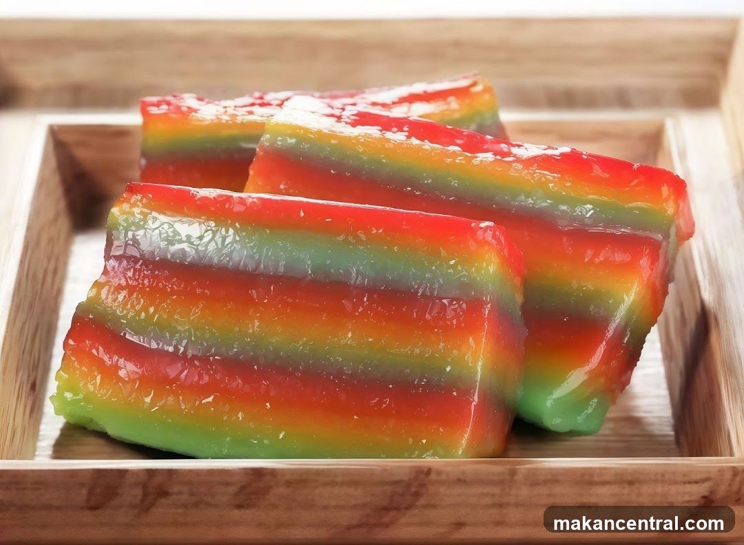 Layered Rainbow Cake Slices