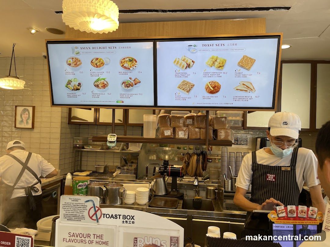 Toast Box Menu and Staff
