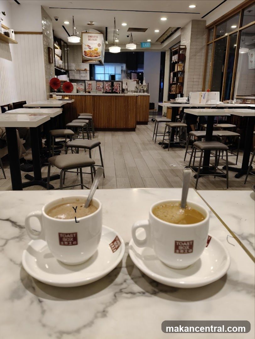 Two cups of coffee on a table