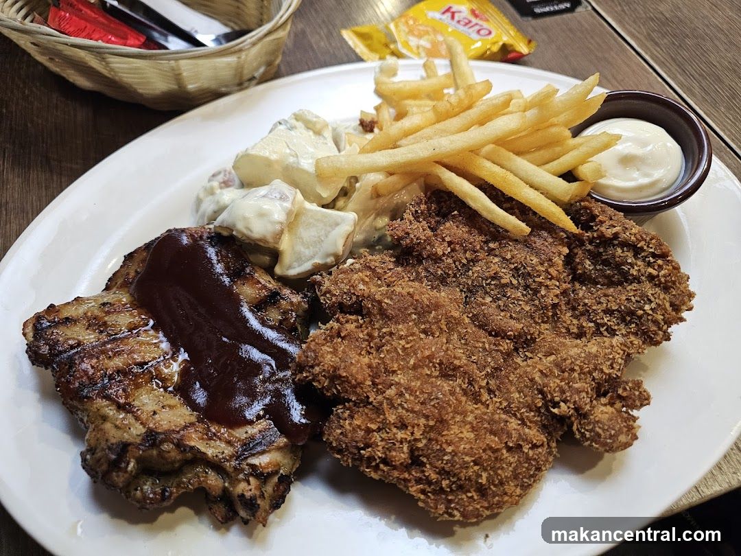 Grilled Chicken and Fried Cutlet Platter