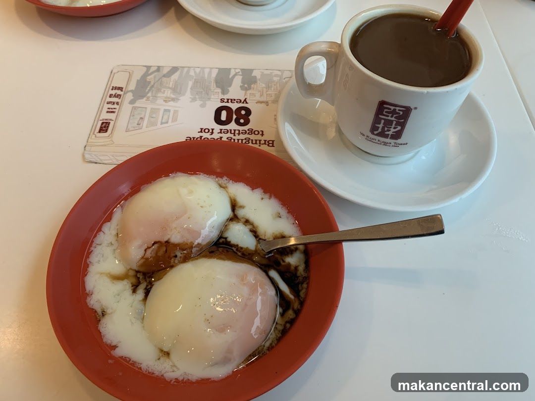 Soft-boiled eggs and coffee