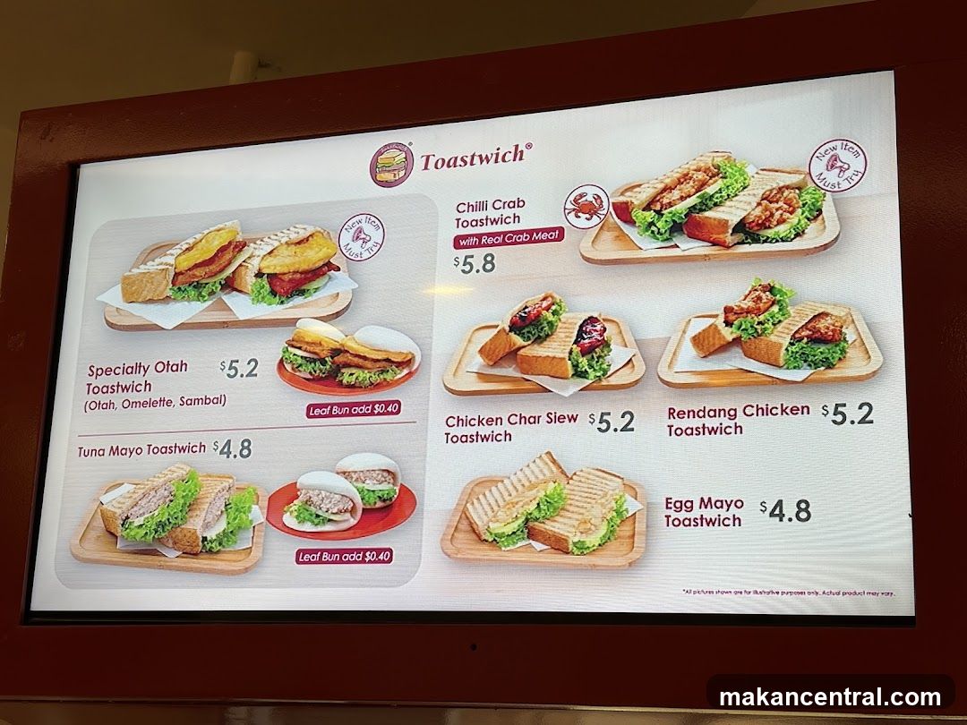 Toastwich Menu